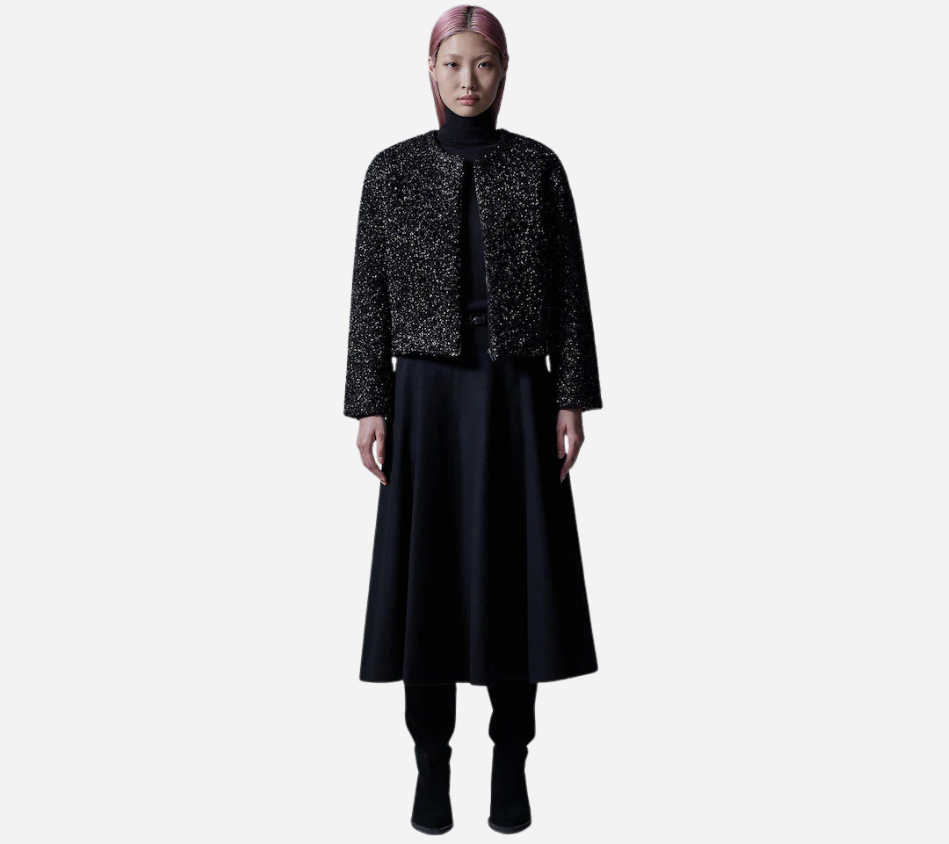 JUN-[ESSENTIAL] METAL QUILTING ZIP-UP CARDIGAN