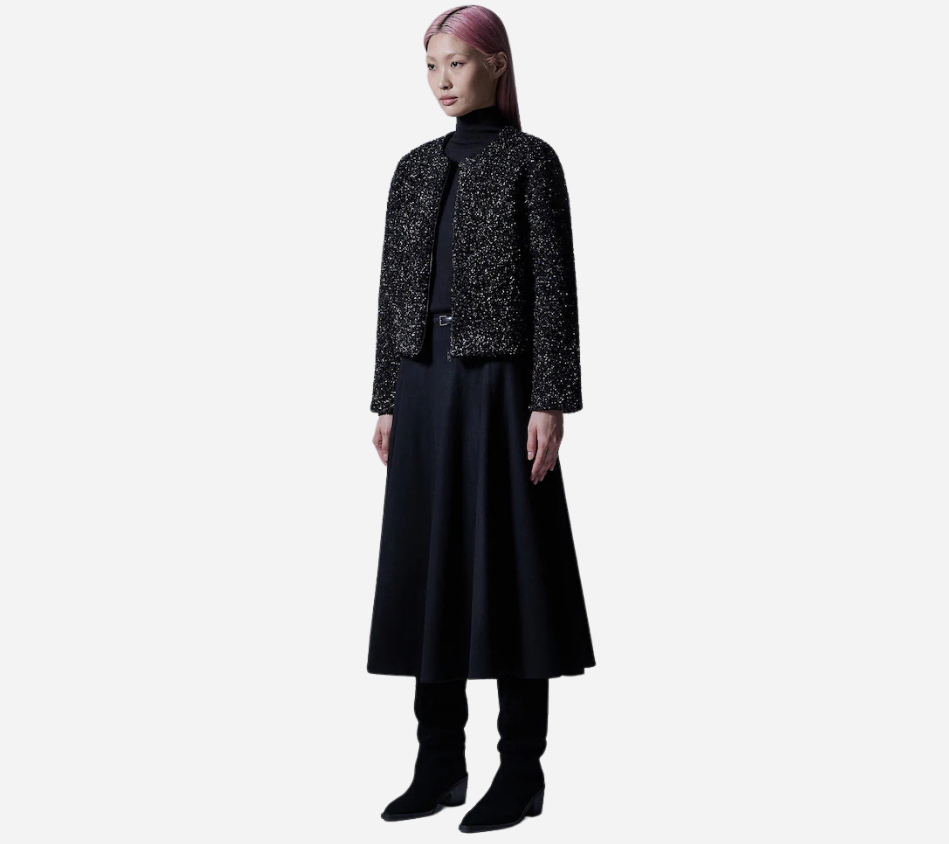 JUN-[ESSENTIAL] METAL QUILTING ZIP-UP CARDIGAN